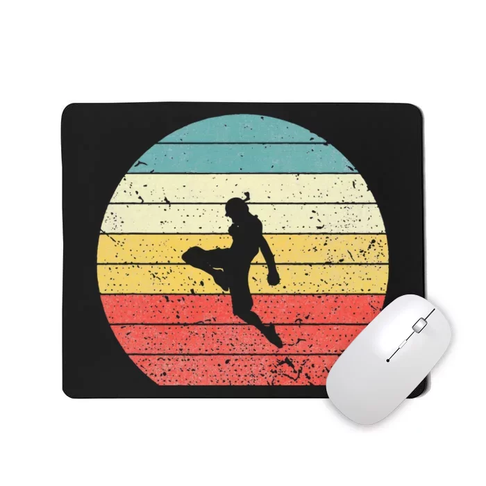 Muay Thai Vintage Retro Sunset Thai Boxing Kick Mousepad