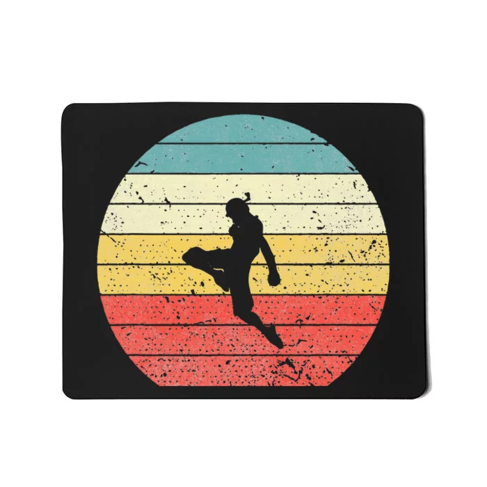 Muay Thai Vintage Retro Sunset Thai Boxing Kick Mousepad