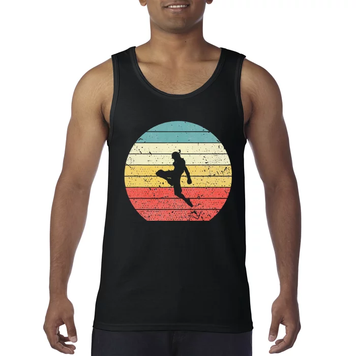 Muay Thai Vintage Retro Sunset Thai Boxing Kick Tank Top