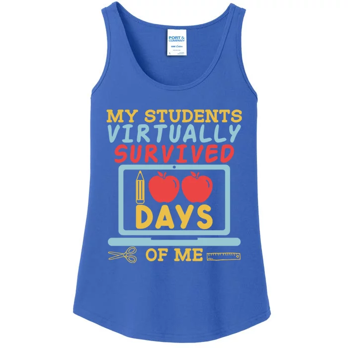 My Teacher Virtually Survived 100 Days Of Me Gift For Tutor Funny Gift Ladies Essential Tank