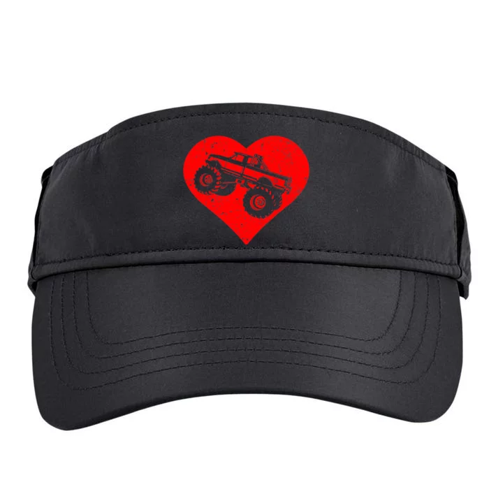 Monster Truck Valentines Day with Heart Boy Adult Drive Performance Visor