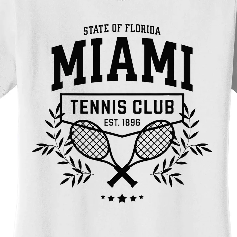 Miami Tennis Varsity Player Style Women's T-Shirt