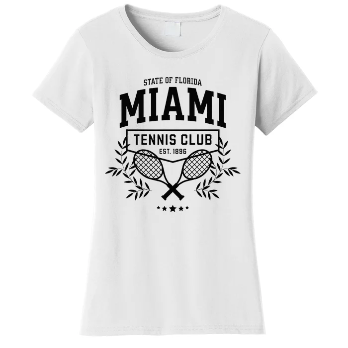 Miami Tennis Varsity Player Style Women's T-Shirt