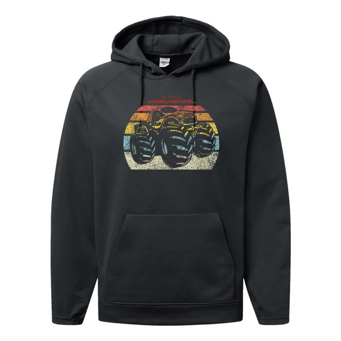 Monster Truck Vintage Retro Style Gift Performance Fleece Hoodie