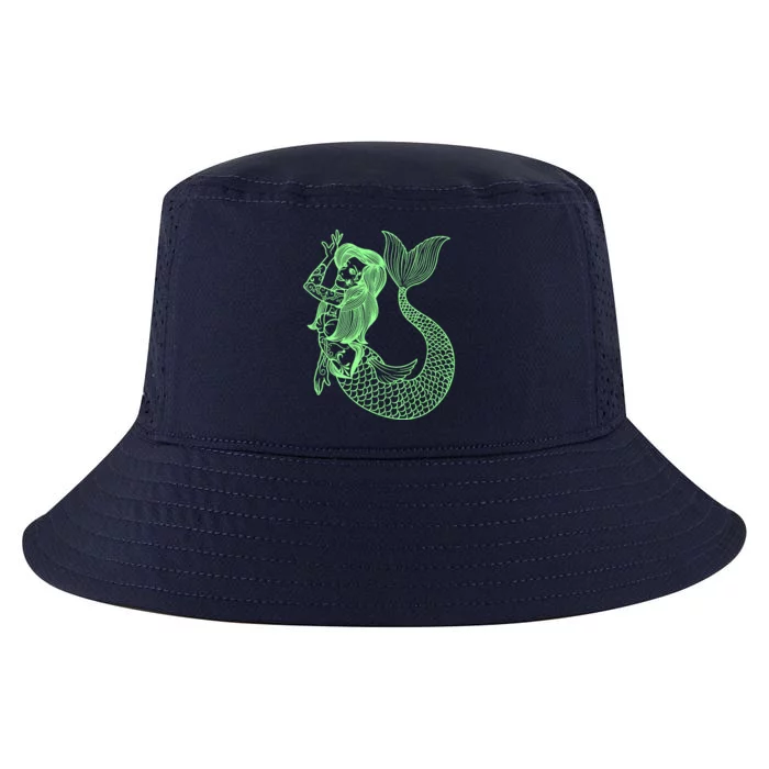 Mermaid Tattoo Vintage Mermaid Art Tattoo Girl Sailor Cool Comfort Performance Bucket Hat