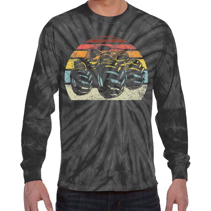 Monster Truck Vintage Retro Style Gift Tie-Dye Long Sleeve Shirt