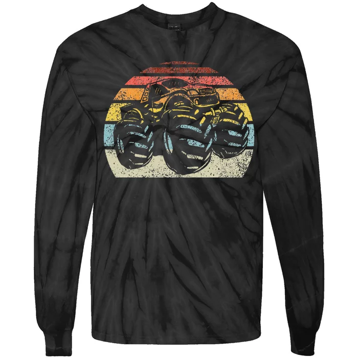 Monster Truck Vintage Retro Style Gift Tie-Dye Long Sleeve Shirt