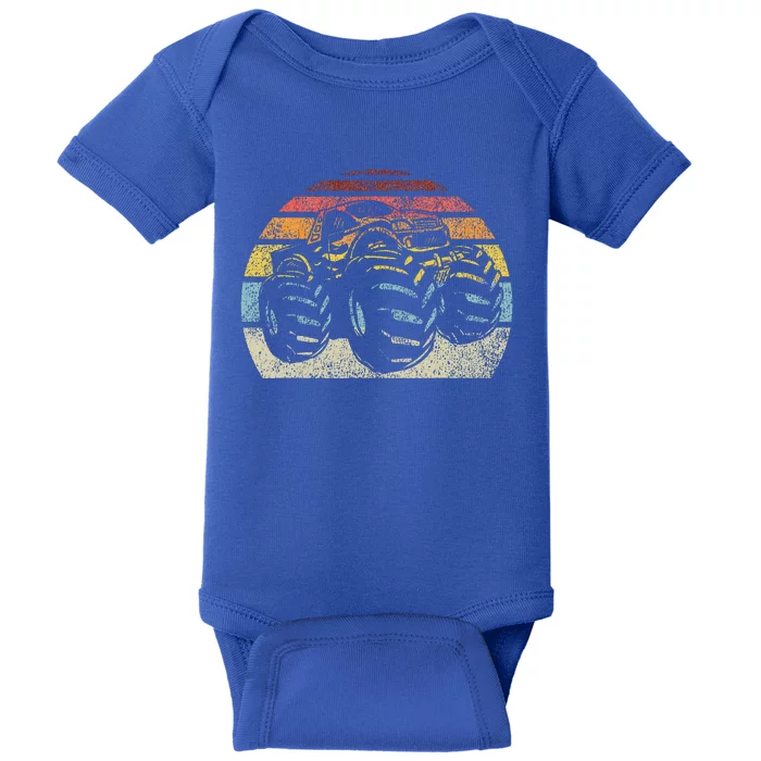 Monster Truck Vintage Retro Style Baby Bodysuit