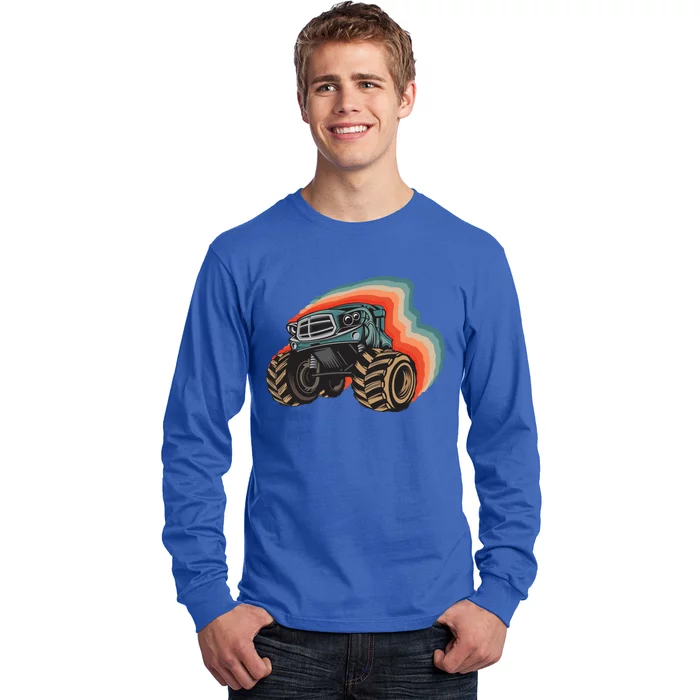 Monster Trucks Vintage Retro Vintage Monster Trucks Funny Gift Long Sleeve Shirt