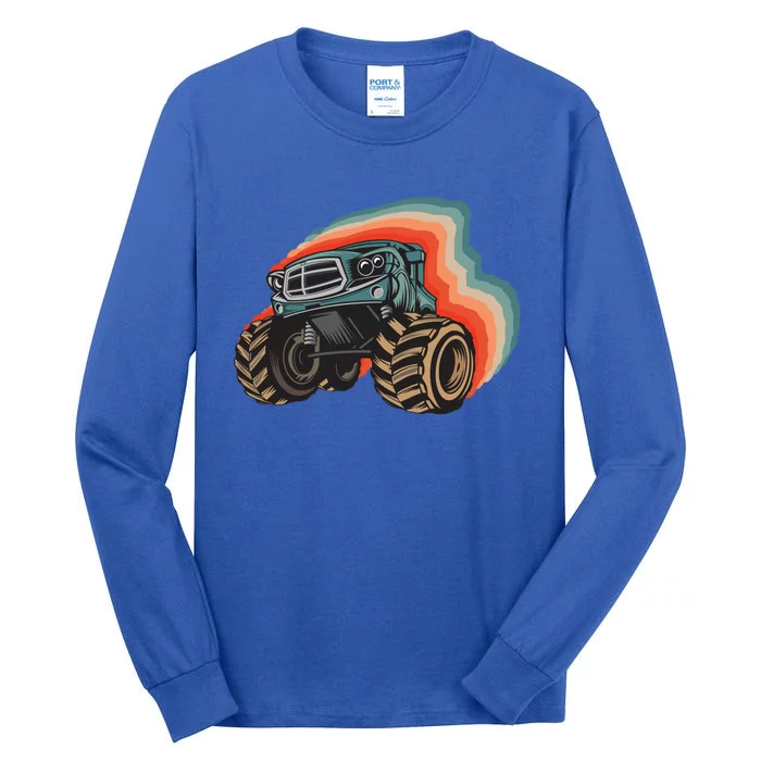 Monster Trucks Vintage Retro Vintage Monster Trucks Funny Gift Tall Long Sleeve T-Shirt