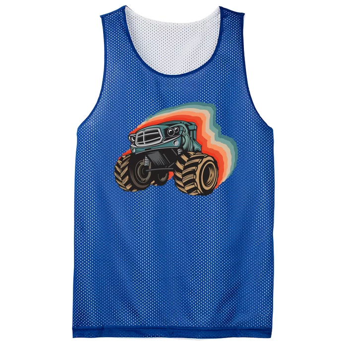 Monster Trucks Vintage Retro Vintage Monster Trucks Funny Gift Mesh Reversible Basketball Jersey Tank