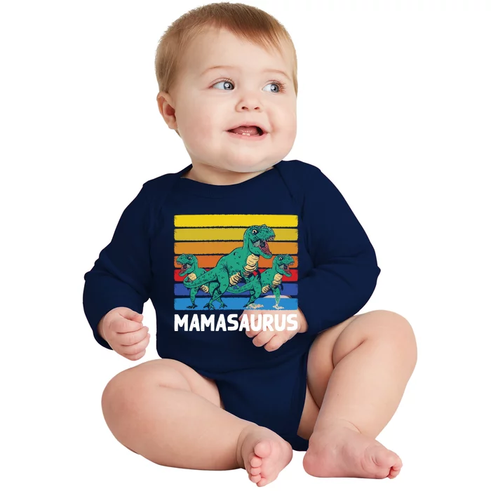 Mamasaurus Trex Velociraptor Raptor Mother Dinosaur 2 Meaningful Gift Baby Long Sleeve Bodysuit