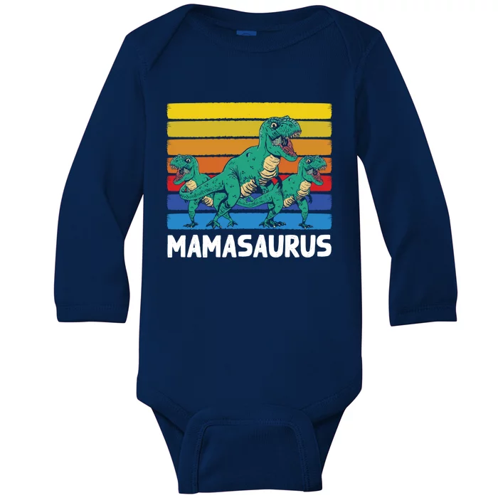 Mamasaurus Trex Velociraptor Raptor Mother Dinosaur 2 Meaningful Gift Baby Long Sleeve Bodysuit