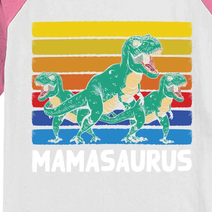 Mamasaurus Trex Velociraptor Raptor Mother Dinosaur 2 Meaningful Gift Kids Colorblock Raglan Jersey