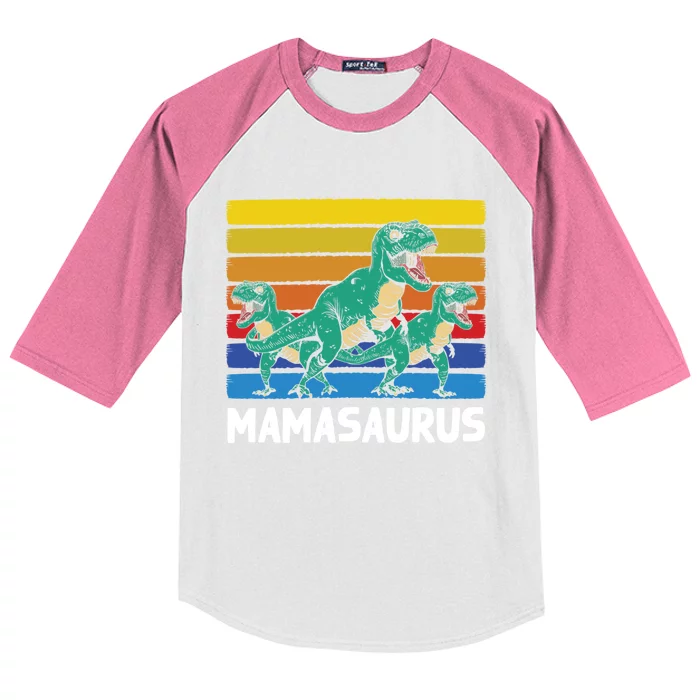 Mamasaurus Trex Velociraptor Raptor Mother Dinosaur 2 Meaningful Gift Kids Colorblock Raglan Jersey