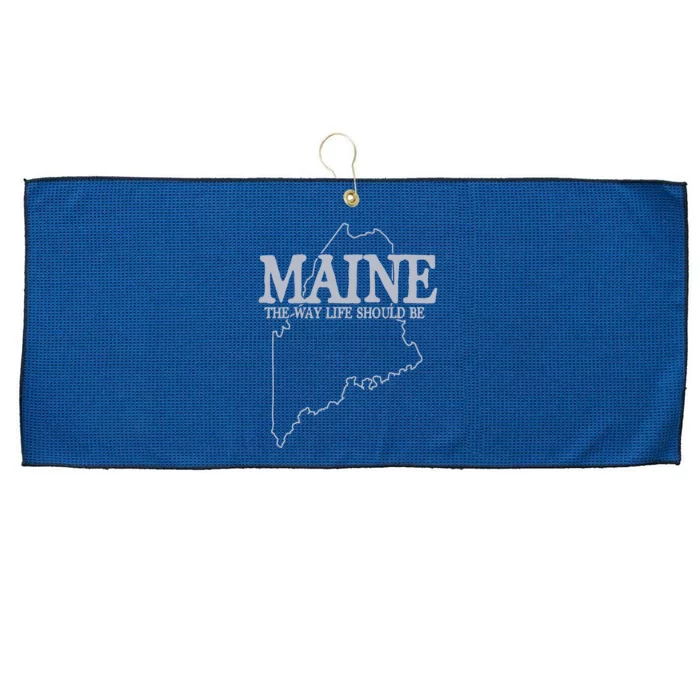 Maine The Way Life Should Be State Pride Graphic Large Microfiber Waffle Golf Towel