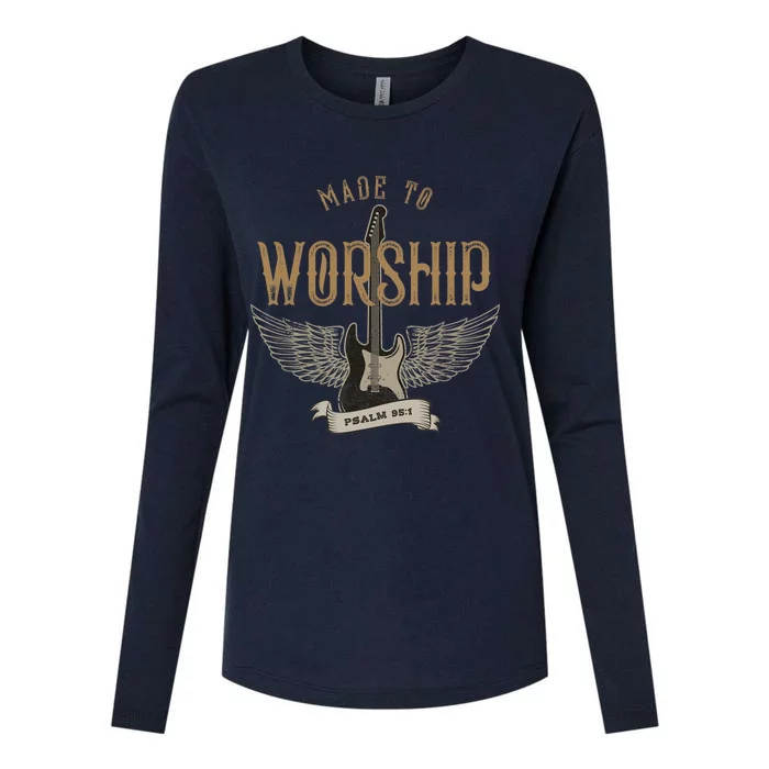 Made To Worship Psalm 95 1 Christian Worship Bible Verse Womens Cotton Relaxed Long Sleeve T-Shirt