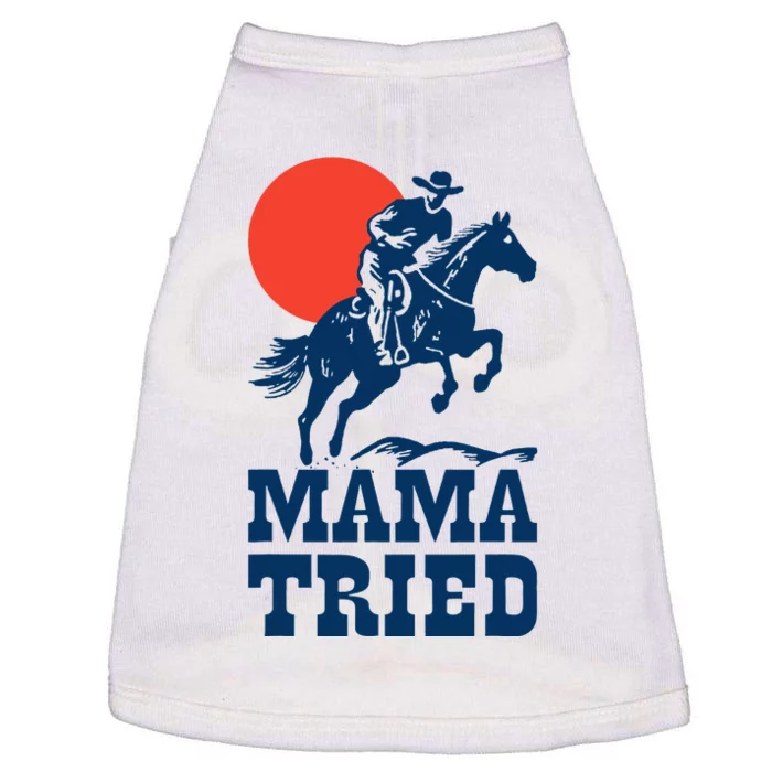 Mama Tried Western Cowboy Vintage Gunslinger Retro Design Doggie Tank