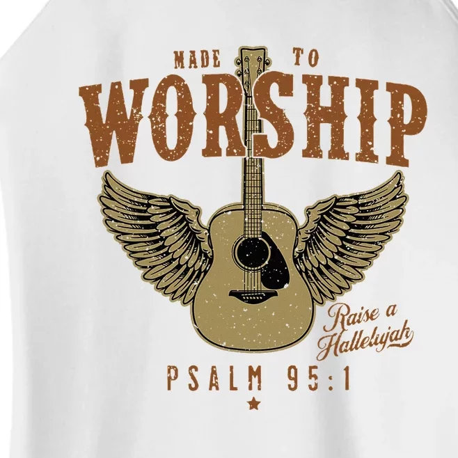 Made To Worship Psalm 95 Faith Christian Bible Verse Women’s Perfect Tri Rocker Tank