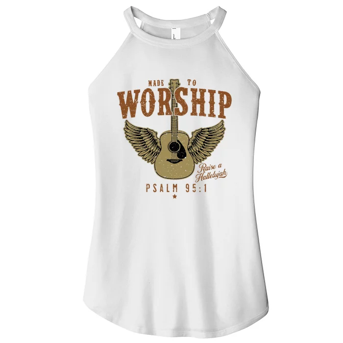 Made To Worship Psalm 95 Faith Christian Bible Verse Women’s Perfect Tri Rocker Tank