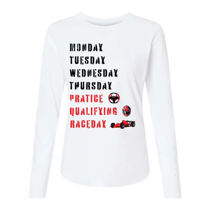 Monday Tuesday Wednesday Thursday Practice Qualifying Womens Cotton Relaxed Long Sleeve T-Shirt