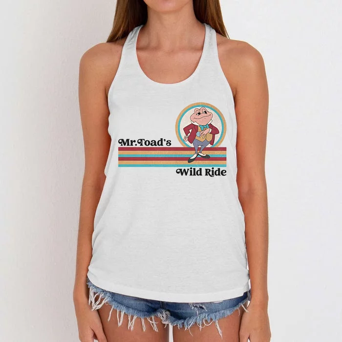 Mr Toads Wild Ride Retro Vintage Lover Funny Women's Knotted Racerback Tank