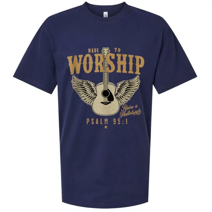 Made To Worship Psalm 95 Faith Christian Bible Verse Sueded Cloud Jersey T-Shirt