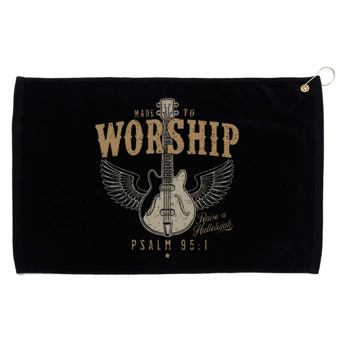 Made To Worship Psalm 95 1 Guitar Grommeted Golf Towel