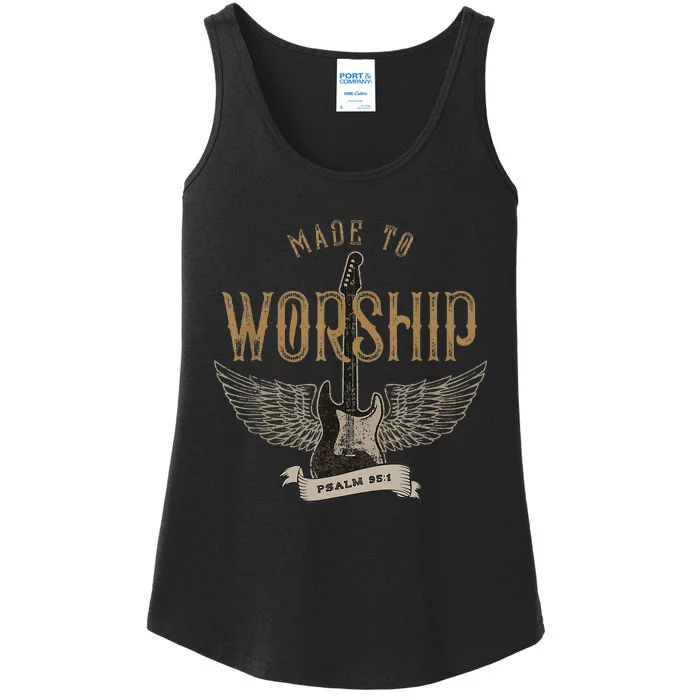 Made To Worship Psalm 95 1 Christian Worship Bible Verse Ladies Essential Tank