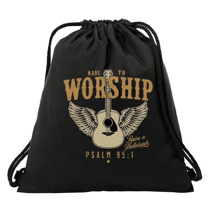 Made To Worship Psalm 95 Faith Christian Bible Verse Drawstring Bag