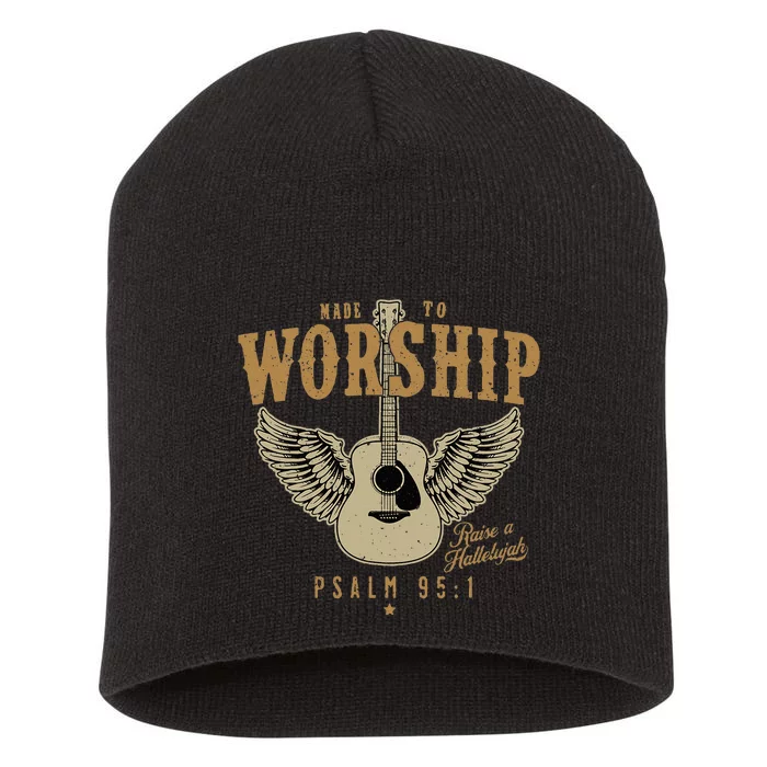 Made To Worship Psalm 95 Faith Christian Bible Verse Short Acrylic Beanie