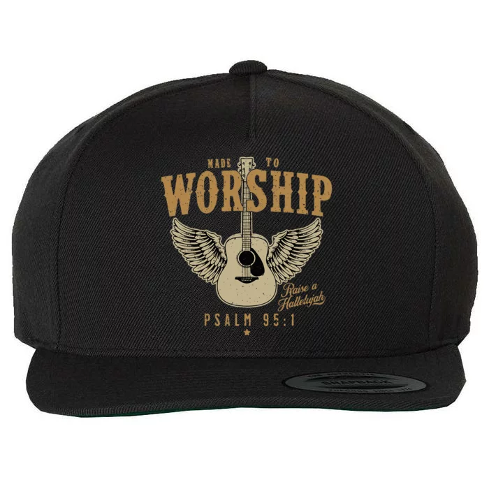 Made To Worship Psalm 95 Faith Christian Bible Verse Wool Snapback Cap