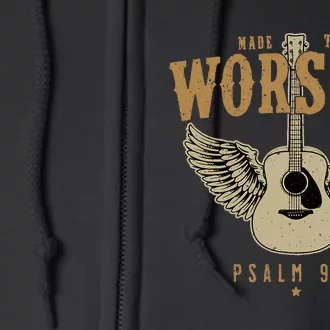 Made To Worship Psalm 95 Faith Christian Bible Verse Full Zip Hoodie