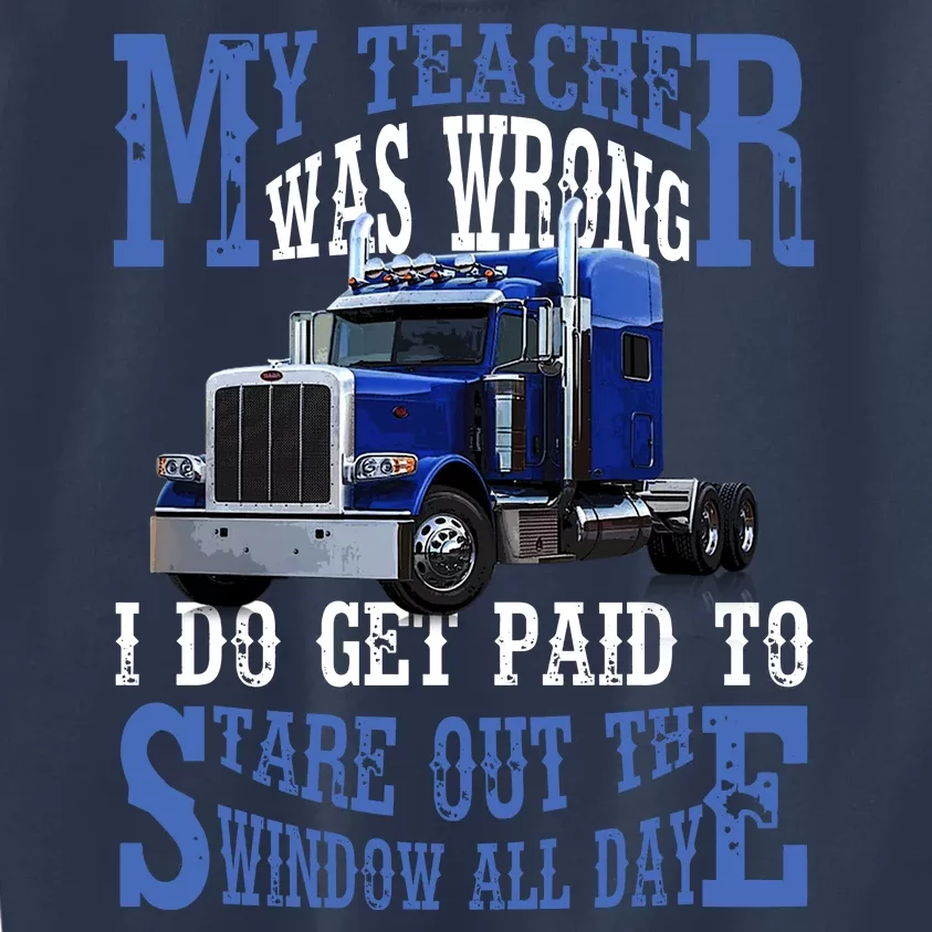 My Teacher Was Wrong Trucker Funny Kids Sweatshirt