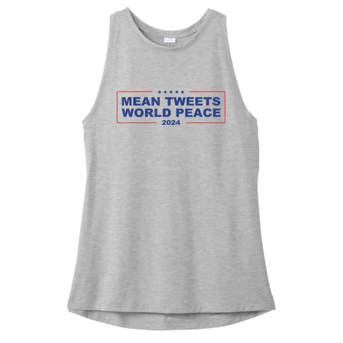 Mean Tweets World Peace 2024 Ladies Tri-Blend Wicking Tank