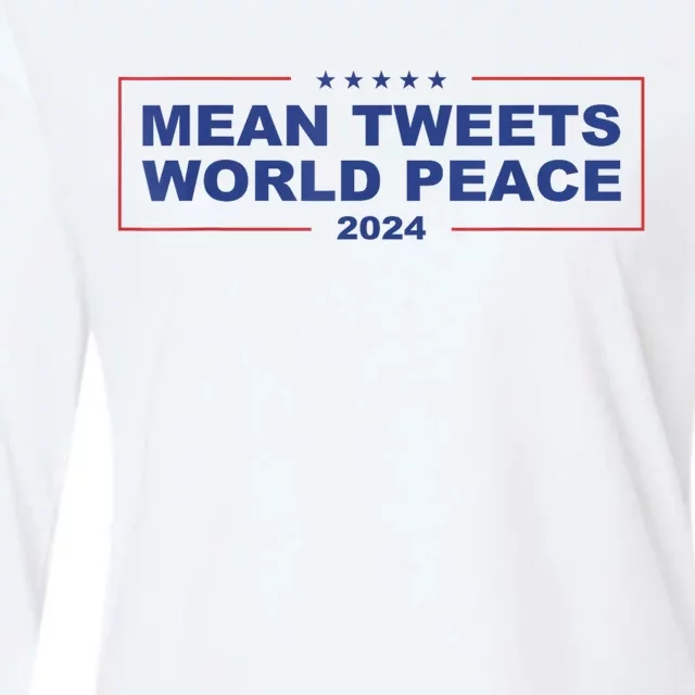 Mean Tweets World Peace 2024 Womens Cotton Relaxed Long Sleeve T-Shirt