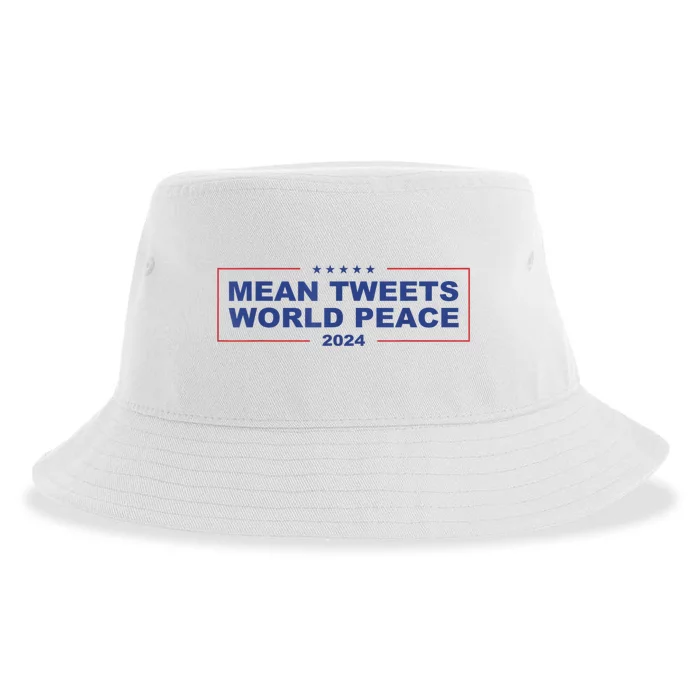 Mean Tweets World Peace 2024 Sustainable Bucket Hat