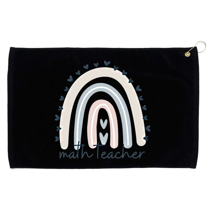 Math Teacher With Rainbow Design Gift Grommeted Golf Towel