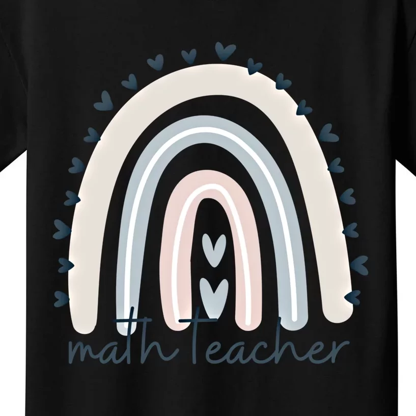 Math Teacher With Rainbow Design Gift Kids T-Shirt