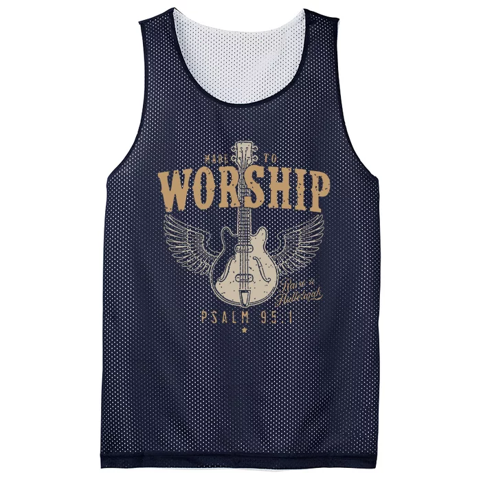 Made To Worship Psalm 95 1 Guitar Mesh Reversible Basketball Jersey Tank