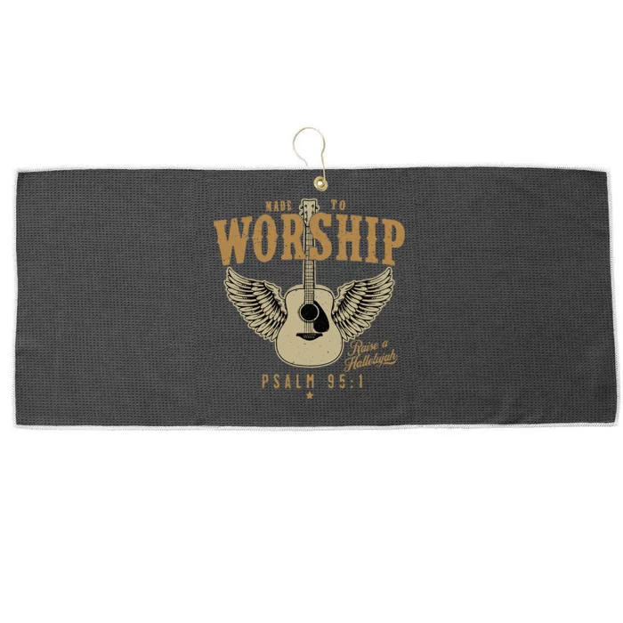 Made To Worship Psalm 95 Faith Christian Bible Verse Large Microfiber Waffle Golf Towel