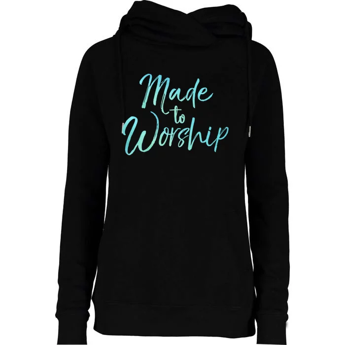 Made To Worship Hoodie Fun Cute Christian Hooded Womens Funnel Neck Pullover Hood