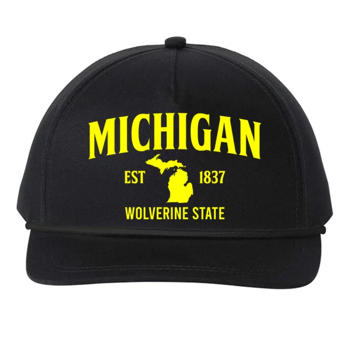 Michigan The Wolverines State Snapback Five-Panel Rope Hat