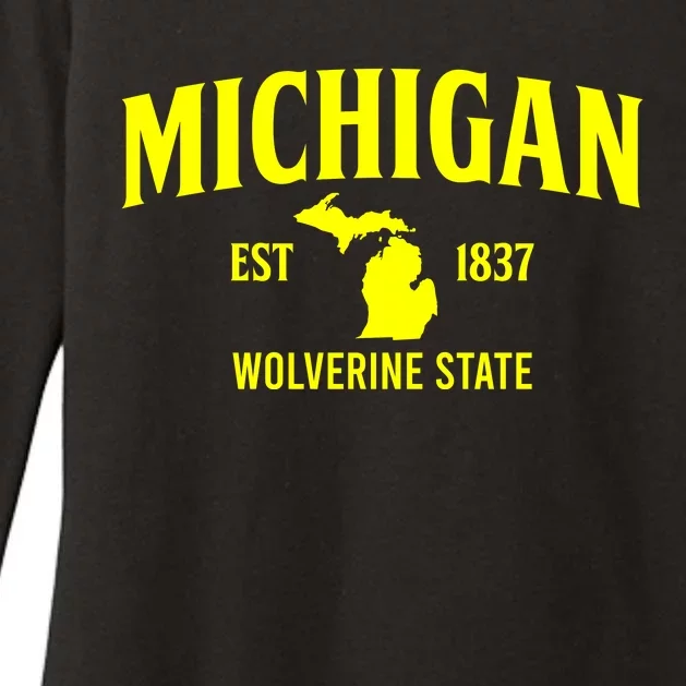 Michigan The Wolverines State Womens CVC Long Sleeve Shirt