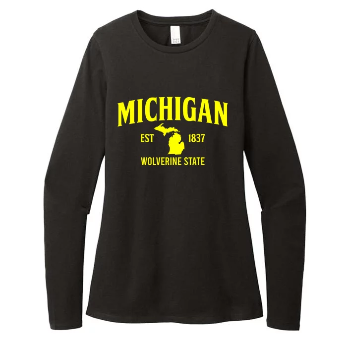 Michigan The Wolverines State Womens CVC Long Sleeve Shirt