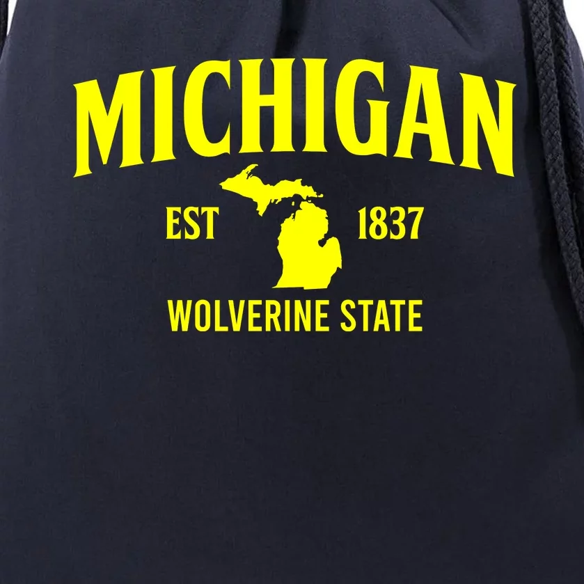 Michigan The Wolverines State Drawstring Bag