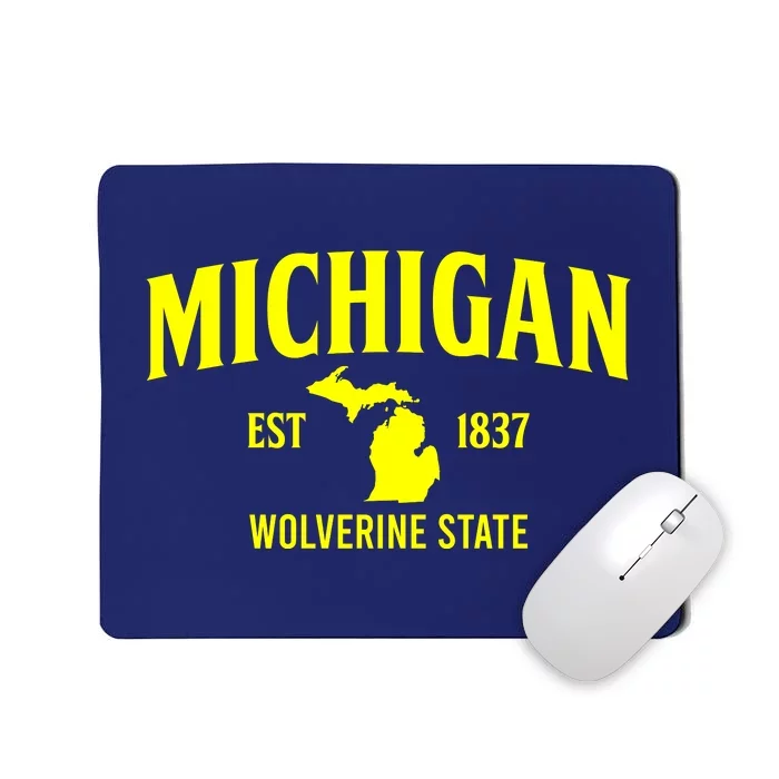 Michigan The Wolverines State Mousepad