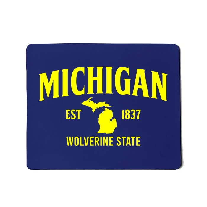 Michigan The Wolverines State Mousepad