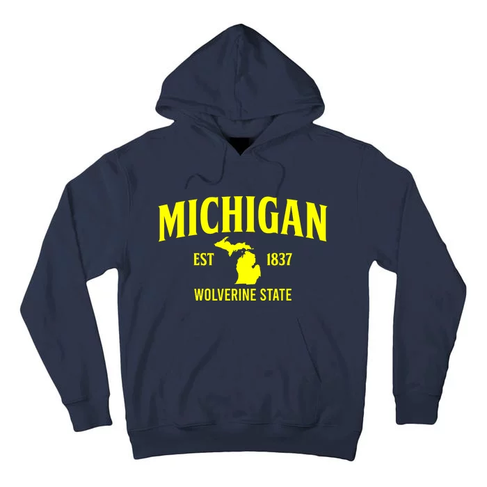 Michigan The Wolverines State Tall Hoodie