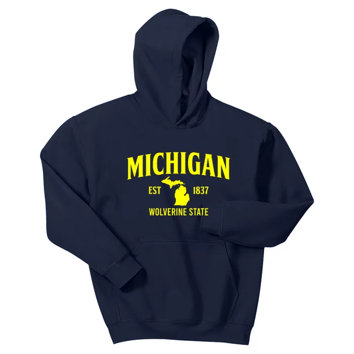 Michigan The Wolverines State Kids Hoodie